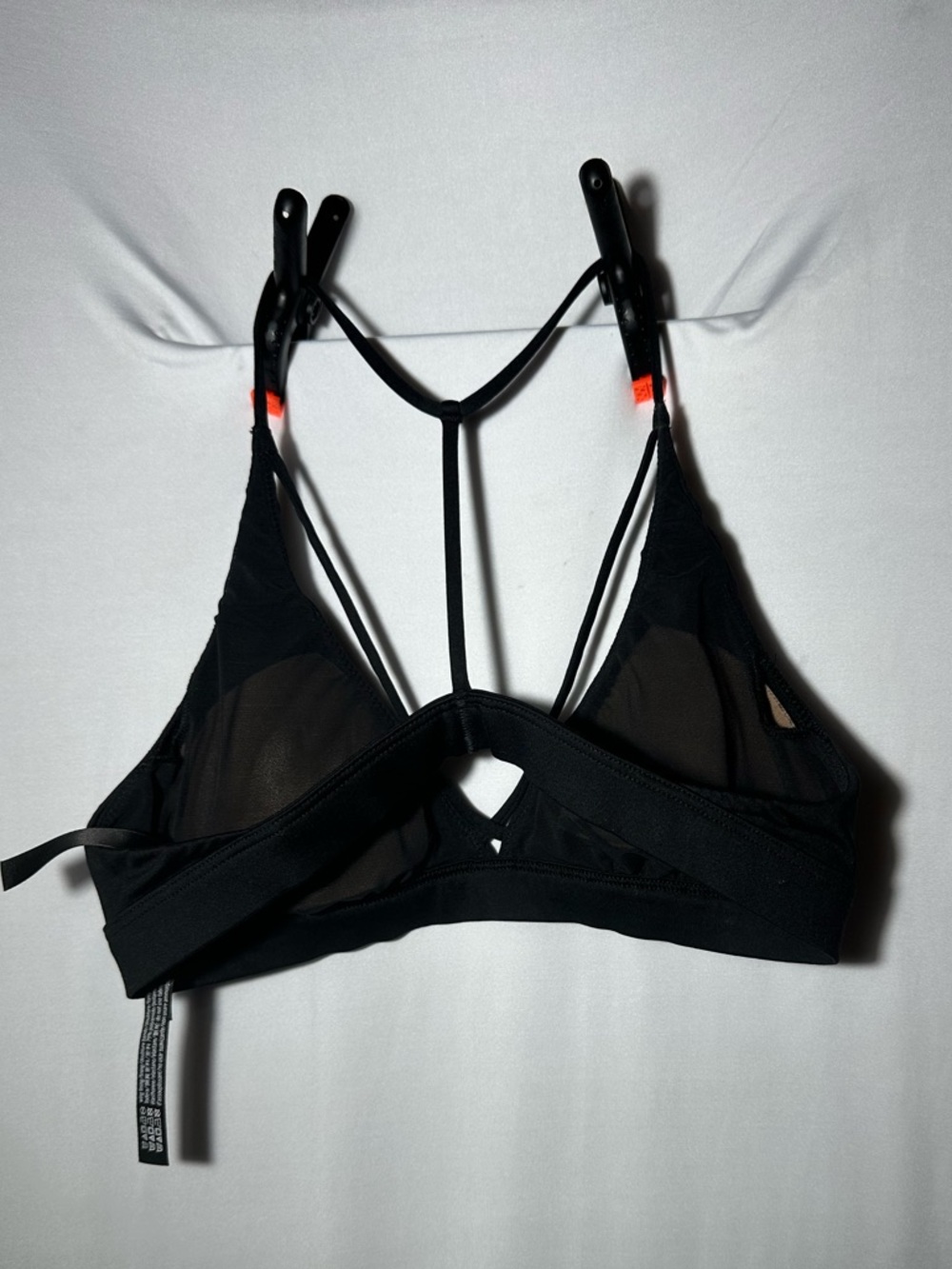 PINK Victoria's Secret Black Strappy T-Back Bralette Small - Picture 4 of 7